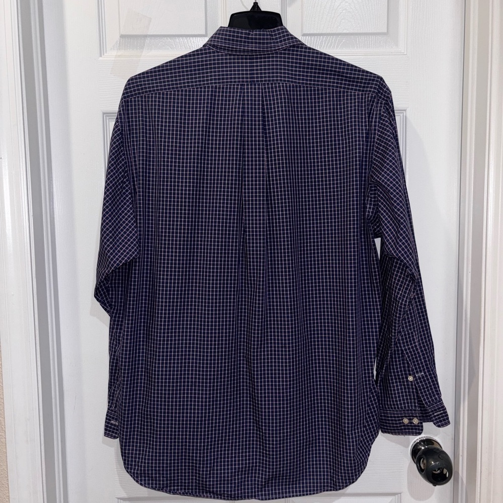 Vtg Polo Ralph Lauren Button Shirt Mens 17 36/37 Blue Yarmouth - Picture 5 of 7